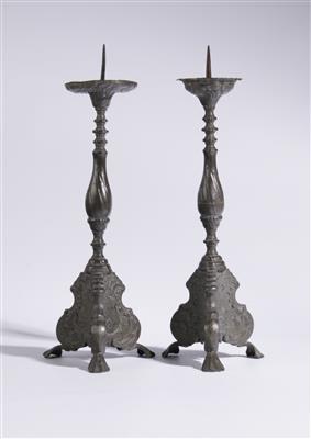 Paar Rokoko Altarleuchter, 18. Jahrhundert - Kunst und Antiquitäten