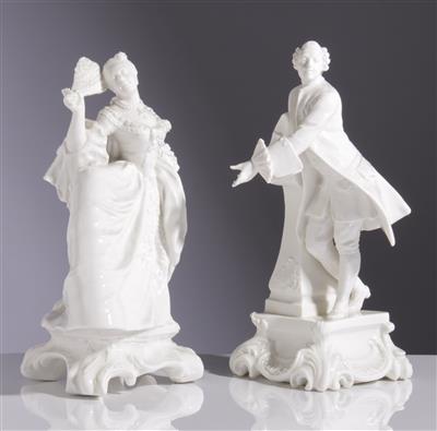 Rokoko Kavalier und Dame mit Fächer, Porzellanmanufaktur Nymphenburg, um 1900 - Kunst & Antiquitäten