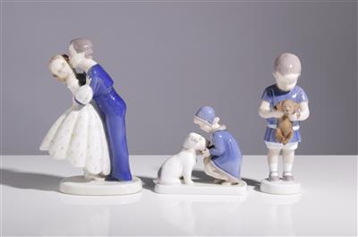 Drei Figuren, Porzellanmanufaktur Bing  &  Grondahl, Dänemark, 2. Hälfte 20. Jahrhundert - Kunst & Antiquitäten