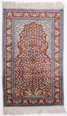 Kayseri Seidenwandteppich, ca. 121 (140) x 77 cm, Zentralanatolien (Türkei), 2. Hälfte. 20. Jahrhundert - Antiques and art