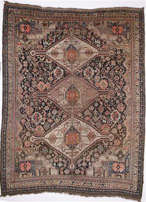 Khamseh Teppich, ca. 283 x 224 cm, Südpersien (Iran), 1. Viertel 20. Jahrhundert - Kunst & Antiquitäten