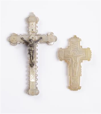 Zwei Perlmuttkreuze, um 1900 - Kunst & Antiquitäten
