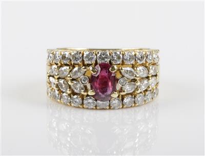 Brillant Diamantring, zus. ca. 1,60 ct - Klenoty a Hodinky