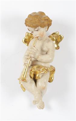 Fliegender Engel mit Posaune im Barockstil, 20. Jahrhundert - Arte e antiquariato