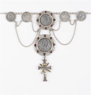 Tschechisches Münzcollier mit Kreuzanhänger - Jewellery and watches