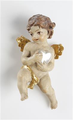 Fliegender Engel mit Herz im Barockstil, 20. Jahrhundert - Antiques and art