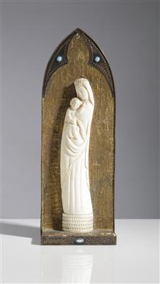Kleiner Hausaltar - Madonna mit Christuskind, um 1900 - Umění a starožitnosti