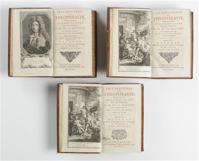 Les Caracteres de Theophraste, Jean de la Bruyere, 3 Bände, Amsterdam, 1720 - Antiques and furniture