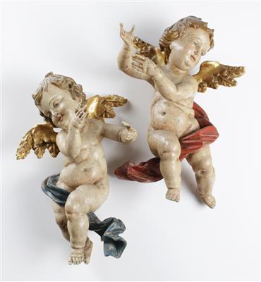 Paar fliegende Engel im Barockstil, 20. Jahrhundert - Starožitnosti a nábytek