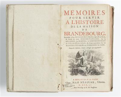 Buch: Friedrich II. von Preussen: Memoires pour servir a L'Histoire de la maison de Brandebourg,..., Berlin, 1751 - Kunst & Antiquitäten