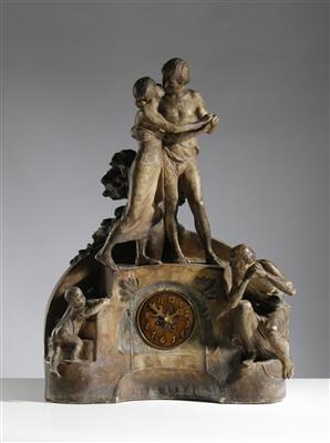 Monumentale Uhr "Allegorie des Lebens", - Antiques and art