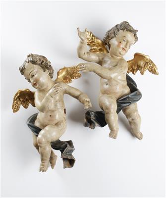 Paar fliegende Engel im Barockstil, 20. Jahrhundert - Antiques and art