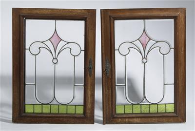 Paar Jugendstil Glasfenster, um 1910 - Umění a starožitnosti