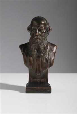 Portraitbüste des russischen Schriftstellers Tolstoi, Russland, 1. Hälfte 20. Jahrhundert - Umění a starožitnosti