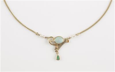 Opal Smaragd Kulturperlen Collier - Jewellery and watches