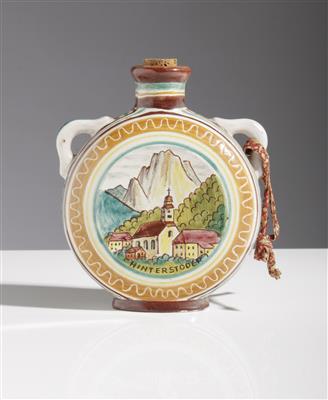 Plattflasche, Gmundner Keramik, Mitte 20. Jahrhundert - Möbel & Antiquitäten