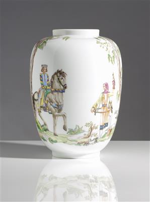 Vase "Falkenjagd", - Antiques and art