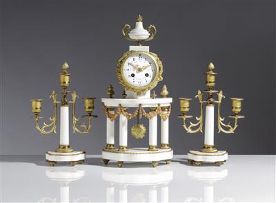 Französische Kaminuhr-Garnitur im Louis-Seize-Stil, 2. Hälfte 19. Jahrhundert - Antiquitäten, Möbel & Teppiche