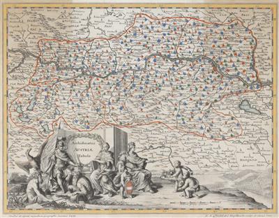 Landkarte von Österreich (Österreich ob der Enns  &  Österreich unter der Enns), 18. Jahrhundert - Umění a starožitnosti