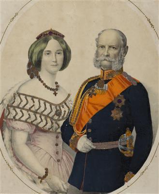 Portrait des Deutschen Kaisers Wilhelm I. von Preußen und Augusta von Sachsen-Weimar-Eisenach - Umění a starožitnosti