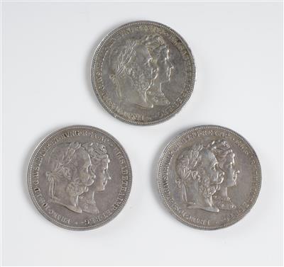 3 Silbermünzen Doppelgulden - Antiques and art