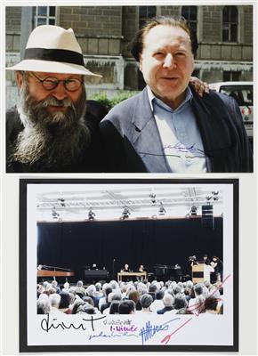 Fotografie mit Hermann Nitsch (Wien 1938 geb.) und Gerhard Rühm (Wien 1930 geb.) - Paintings