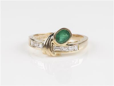 Diamant Smaragd Ring - Schmuck & Uhren
