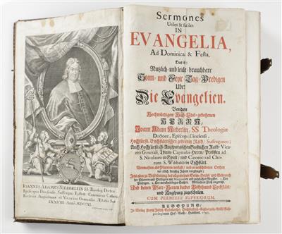 Buch: Sermones Utiles  &  faciles in Evangelia, Augsburg, 1741 - Umění a starožitnosti