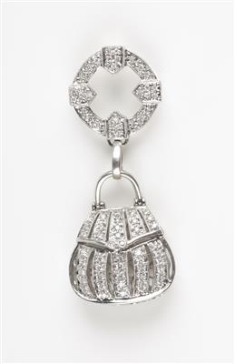 Brillant Diamant Handtaschenanhänger, zus. ca. 0,80 ct - Klenoty a Hodinky