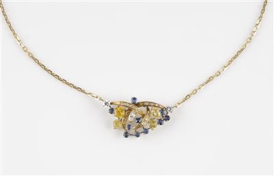 Brillant Diamant Saphir Collier - Klenoty a Hodinky