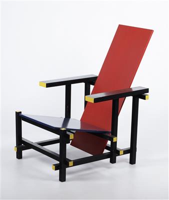 Armlehnsessel, sog. Red-Blue-Chair (Rood Blauwe Stoel), Entwurf Gerrit Rietveld (1888-1964) um 1918 - Umění a starožitnosti