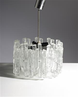 Deckeleuchte, sog. "Eisglasluster", wohl J. T. Kalmar, Wien, um 1965 - Kunst & Antiquitäten