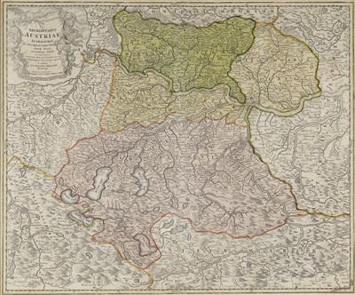 Landkarte von Oberösterreich, Johann Baptist Homann (1664-1724), Nürnberg, um 1710 - Kunst & Antiquitäten