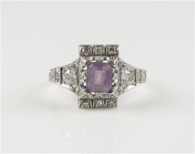 Diamant Amethystring, Diamanten zus. ca. 0,60 ct - Gioielli e orologi