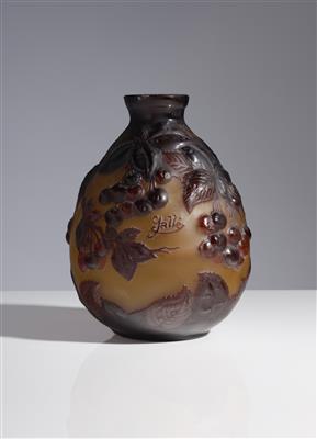 Vase "Kirschen", Emile Galle, Nancy, um 1910 - Kunst & Antiquitäten