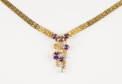 Brillant Amethystcollier Erzeugnis Fa. Drobny Linz - Schmuck & Uhren