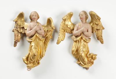 Paar kleine fliegende Engel, 19. Jahrhundert - Arte e antiquariato