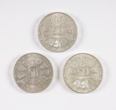 27 Silbermünzen ATS 50.- - Antiquitäten, Möbel & Teppiche