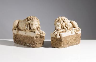 Paar ruhende Löwen, nach Antonio Canova (1757-1822) - Antiques, art and jewellery