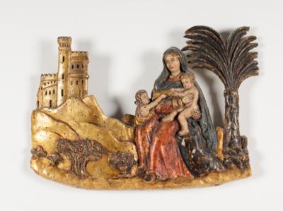 Wandrelief "Hl. Maria mit Christuskind und Johannesknaben", um 1800 - Antiques, art and jewellery