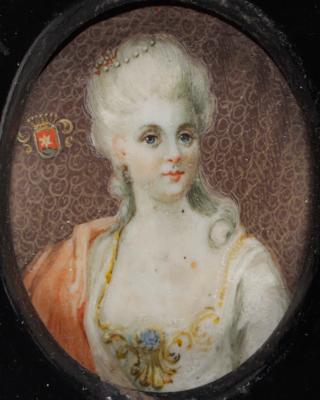 Portraitminiatur einer adeligen Dame, 18./19. Jahrhundert - Obrazy