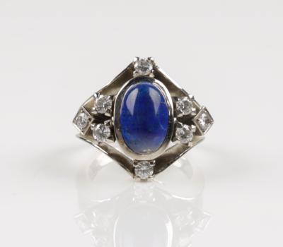 Brillant Lapislazuliring, Brillanten zus. ca. 0,85 ct - Schmuck & Uhren