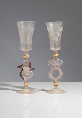 Paar Murano Pokale, Italien, Mitte 20. Jahrhundert - Arte, antiquariato, mobili e tecnologia