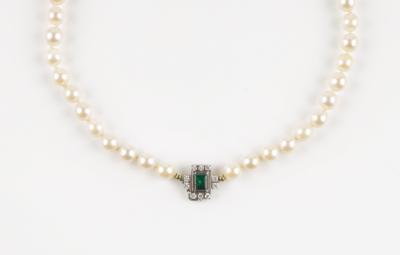 Brillant Smaragd Kulturperlen Halskette - Gioielli e orologi