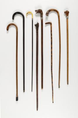 5 Spazierstöcke, 1. Hälfte 20. Jahrhundert - Arte, antiquariato e gioielli