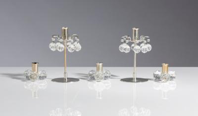 Fünf Kerzenleuchter, Fa. J.  &  L. Lobmeyr, Wien - Arte, antiquariato e gioielli