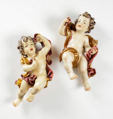 Paar Engel im Barockstil, Südtirol, Anfang 21. Jahrhundert - Umění, starožitnosti, šperky