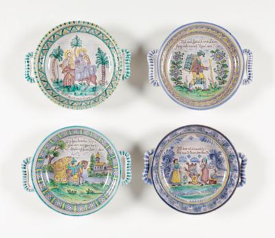 Vier Doppelhenkel Schüsseln, Pesendorfer Keramik, Gmunden, Ende 20. Jahrhundert - Arte, antiquariato e gioielli