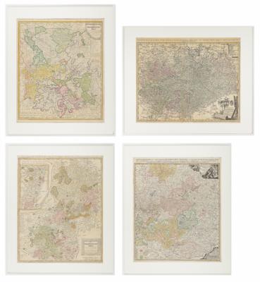 Vier Landkarten von deutschen Ländern, Johann Baptist Homann (1664-1724) Erben, Nürnberg, 18. Jahrhundert - Arte, antiquariato e gioielli