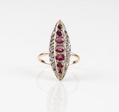 Diamant Rubin Ring - Schmuck & Uhren